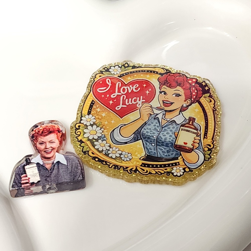 Red Head Flatback Focal Bead Dramatic Beaded Pen Acrylic Badge Flats Funny Luc